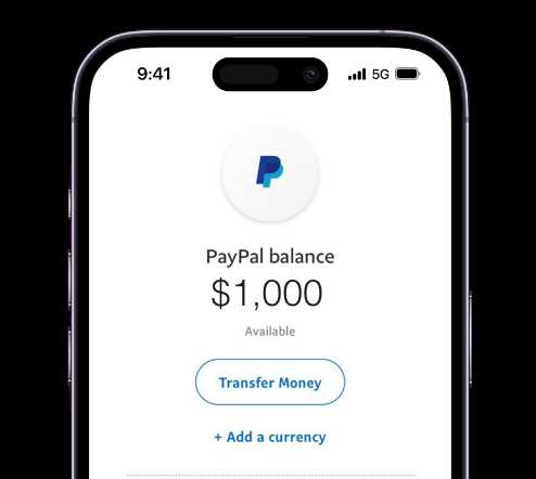 PayPal  Transfer $1,000